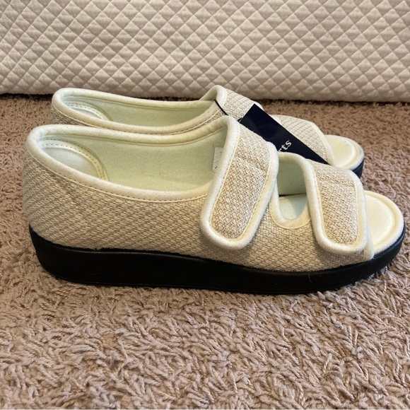 Silverts Open Toe Shoes Womens 9 Extra Wide Diabetes Swelling Arthritis Non Slip - Picture 5 of 14